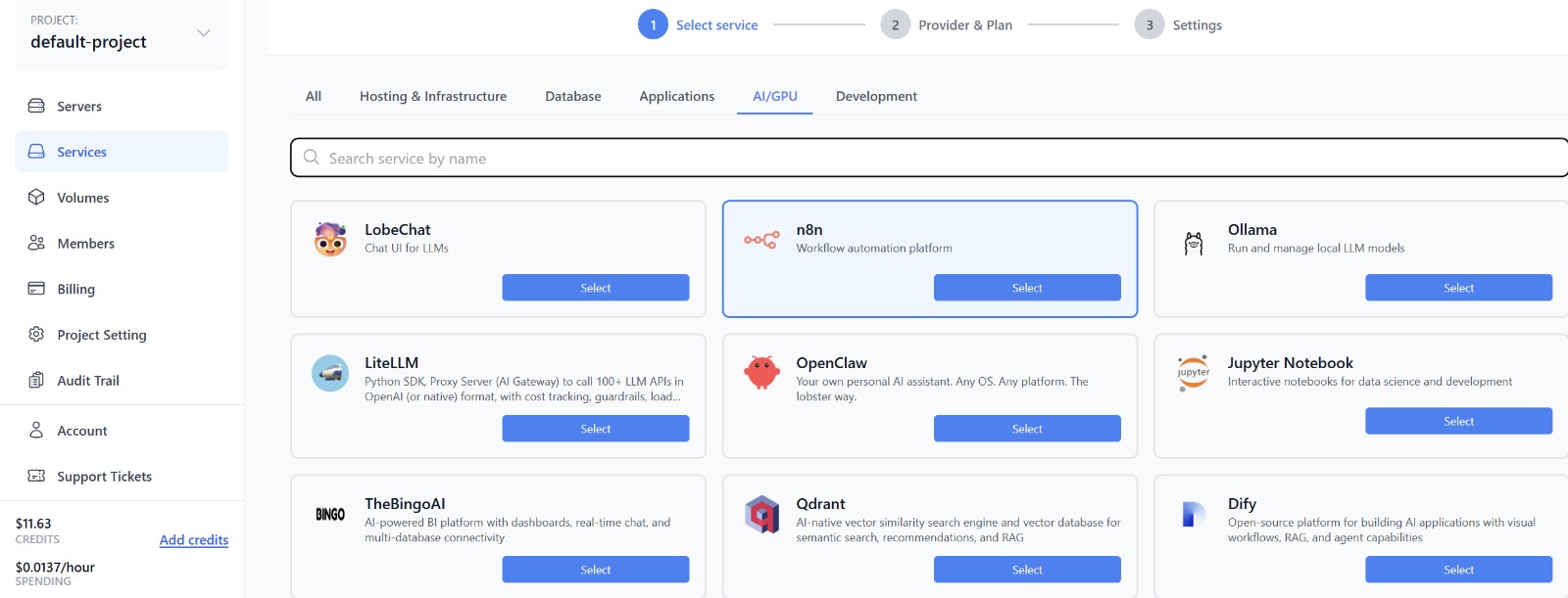 2. Create a New n8n Service