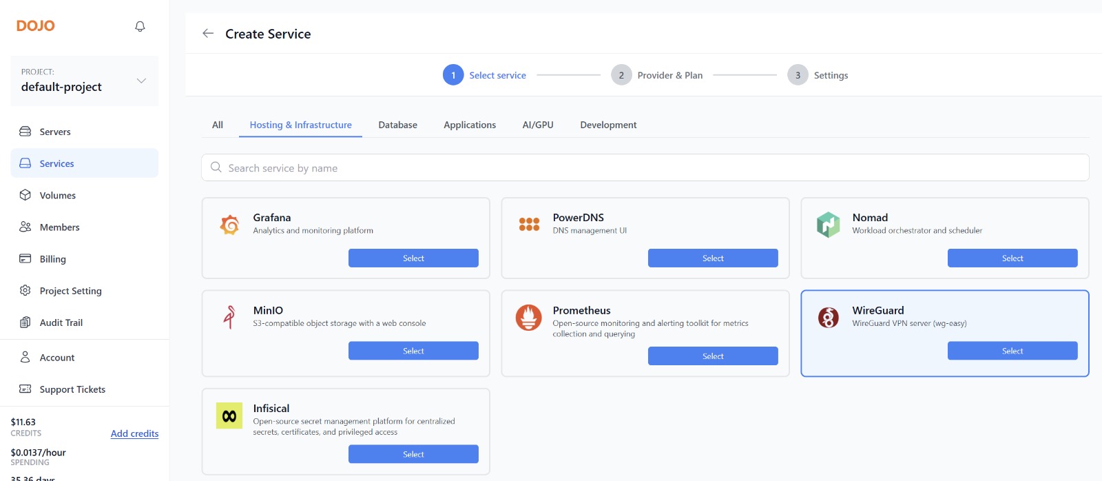2. Create a New WireGuard Service